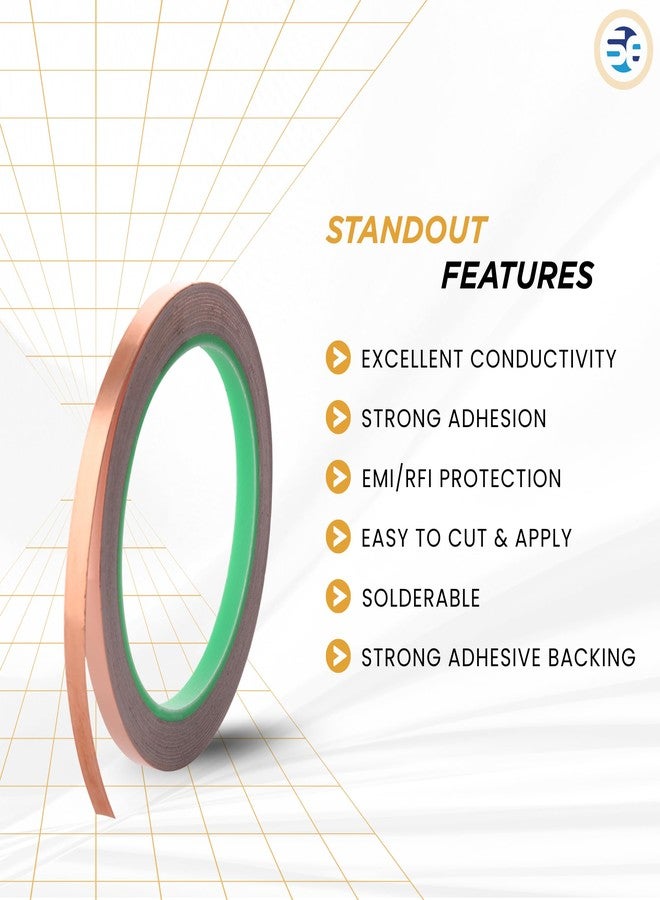 Shilpent Copper Foil Tape with Conductive Adhesive (Size - W 12mm × L 25 meter roll, 65 micron)(Roll Length - 25 meter)(Both side conductive tape)(Pack Of 1) - Image 3